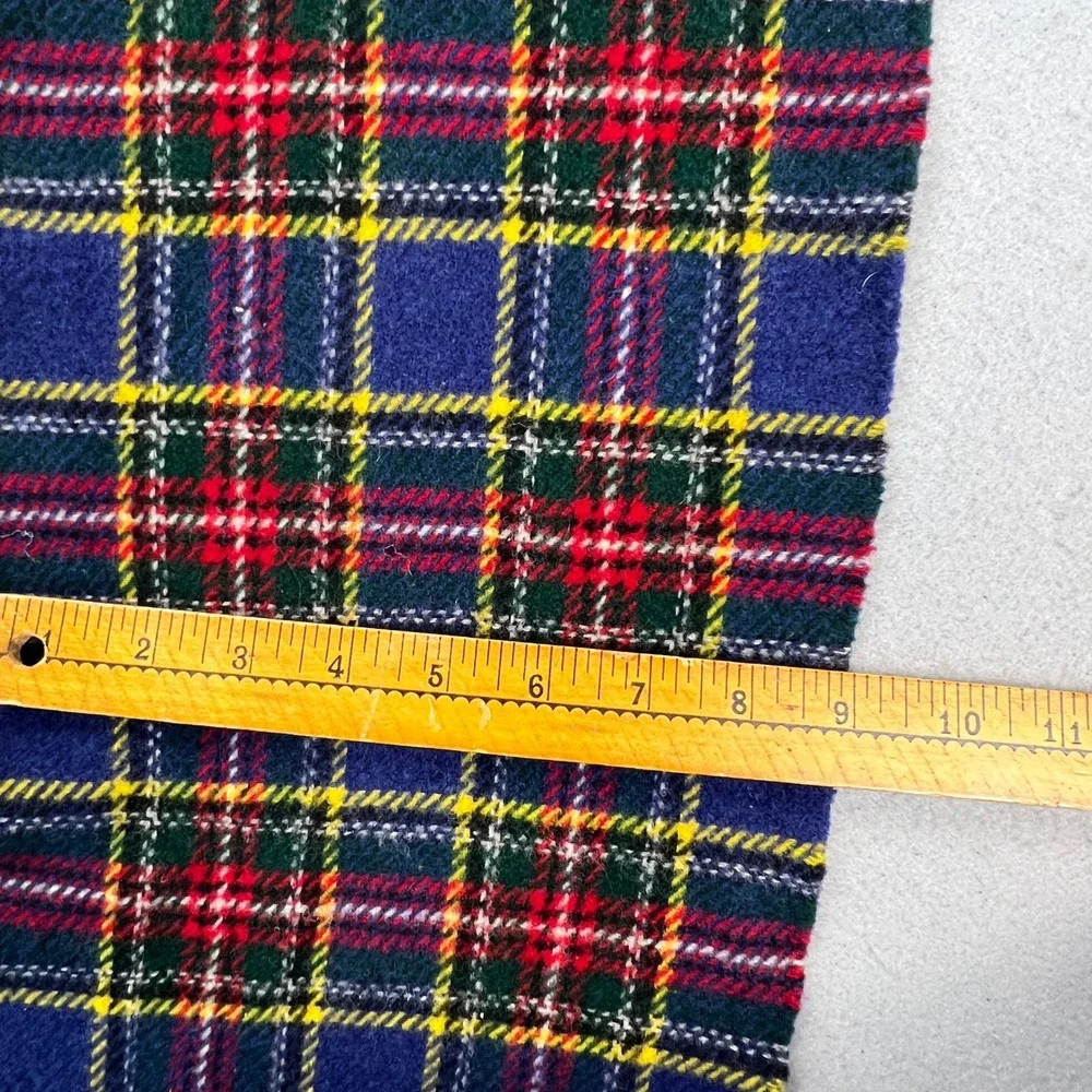Kynoch Scarf Unisex Blue Plaid Wool Tartan Keith Scotland Vintage Scottie Dog